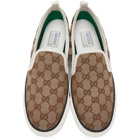 Gucci Beige and Brown Tennis 1977 Slip-On Sneakers