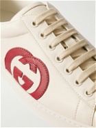 GUCCI - Ace Suede-Trimmed Leather Sneakers - White
