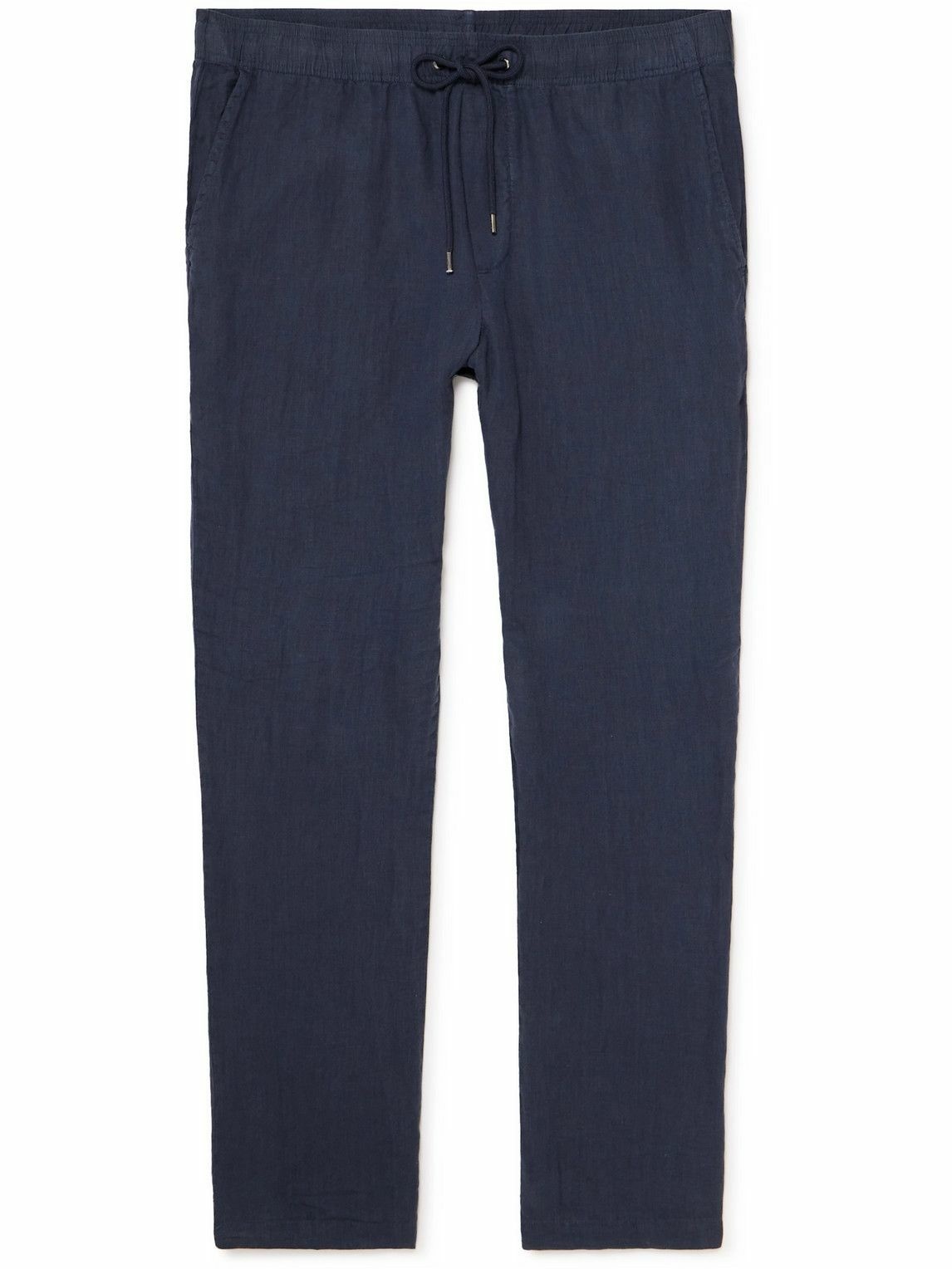 James Perse - Straight-Leg Garment-Dyed Linen Drawstring Trousers ...