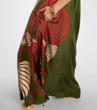 La DoubleJ Roy printed one-shoulder silk maxi dress