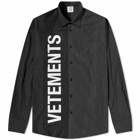 Vetements Men's Cut-Up Logo Shirt in BlckStrps