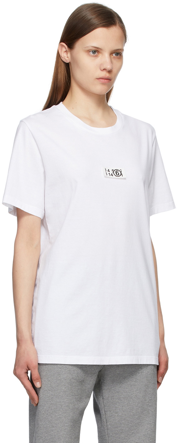 MM6 Maison Margiela White Small Logo T-Shirt MM6 Maison Margiela