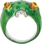 Collina Strada SSENSE Exclusive Green Dots Frog Prince Ring