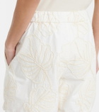 Moncler Embroidered cotton shorts