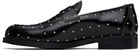 Ernest W. Baker Black Studded Leather Loafers