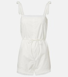 Faithfull Reine lace-trimmed cotton romper