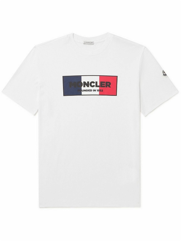 Photo: Moncler - Slim-Fit Logo-Print Cotton-Jersey T-Shirt - White