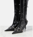 Balenciaga Cagole embellished leather knee-high boots