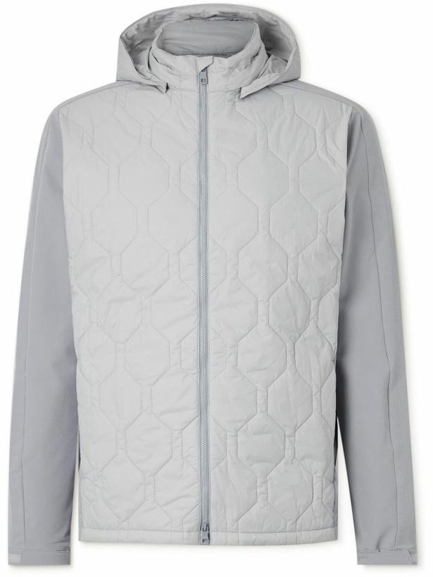 Photo: Peter Millar - Rush Panelled Quilted Shell Hooded Golf Jacket - Gray