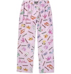 Vetements - Wide-Leg Printed Cotton-Poplin Trousers - Pink