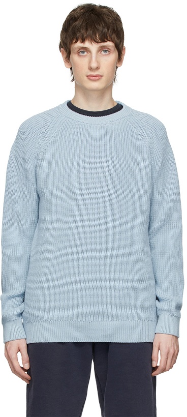 Photo: Sunspel Blue Cotton Sweater