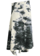Marques' Almeida Tie-dye Asymmetric Denim Wrap Skirt Cream