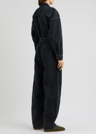 Frame The Cocoon Belted Denim Jumpsuit Black