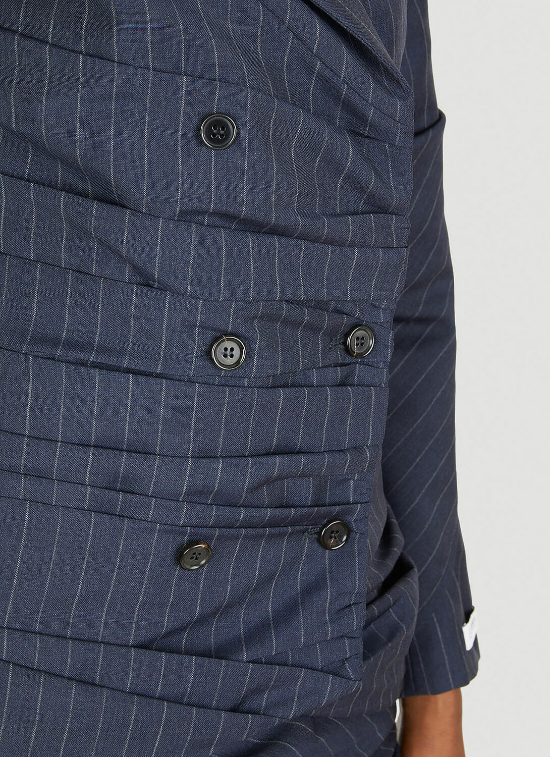 Lourdes Pinstripe Ruched Blazer