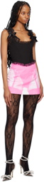 Pristine SSENSE Exclusive White & Pink Angelyne (Too) Miniskirt
