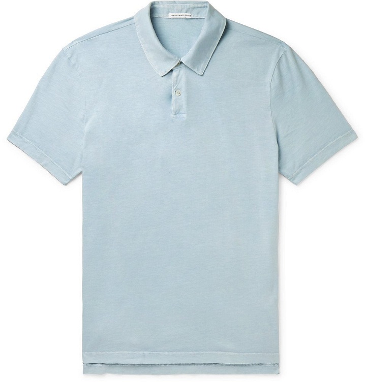 Photo: James Perse - Supima Cotton-Jersey Polo Shirt - Sky blue