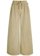 Free People Julien Wide-leg Cotton-twill Chino Trousers Khaki