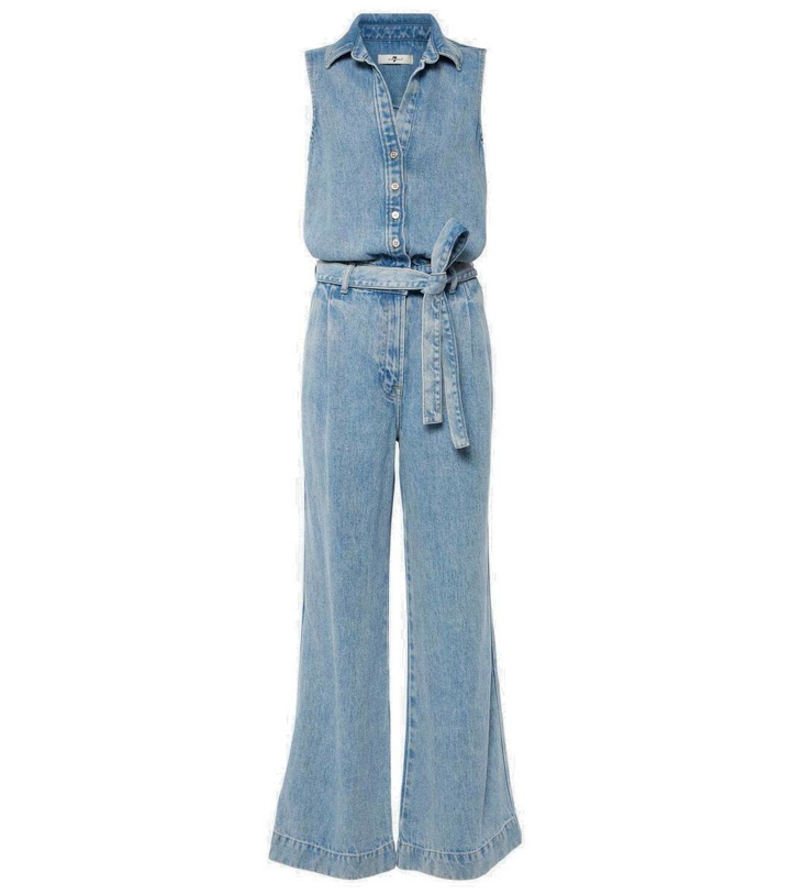 Photo: 7 For All Mankind Pleated denim jumpsuit