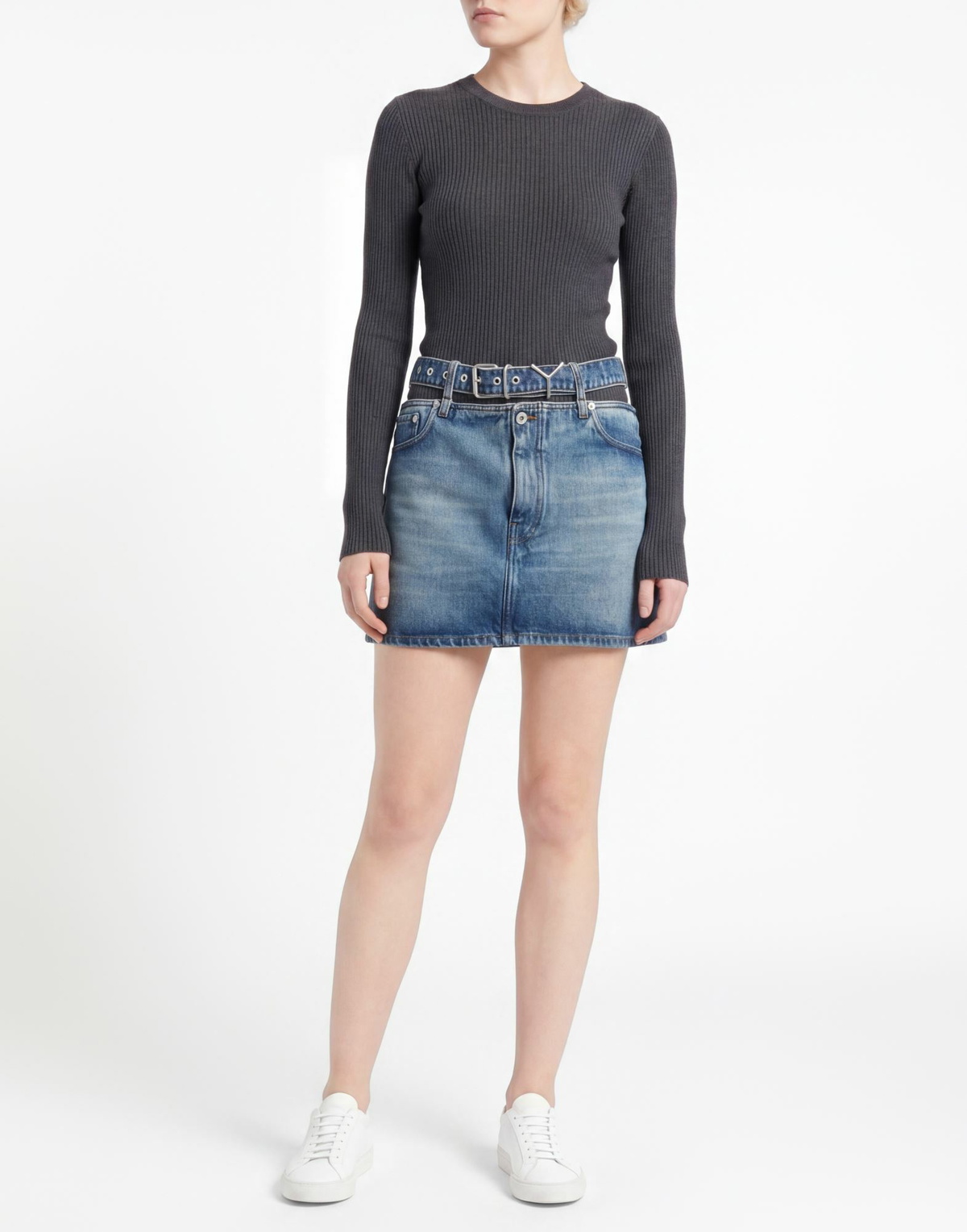 Y/project Womens Denim skirt in Blue