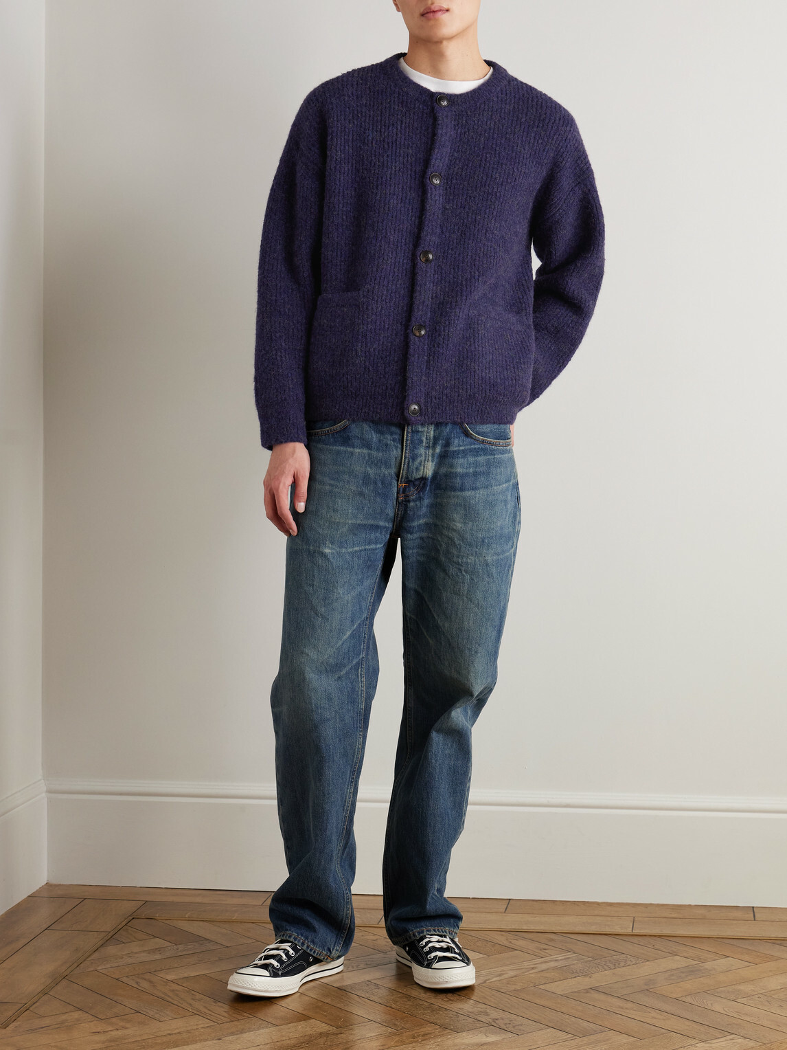 FrizmWORKS - Brushed-Knit Cardigan - Purple
