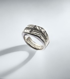 David Yurman Chevron sterling silver ring with diamonds