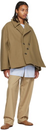 T/SEHNE Beige Double-Layered Peacoat