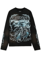 Kidwest Ride Or Die Printed Cotton T-shirt Black