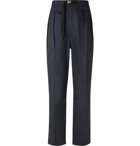 Chimala - Tapered Belted Pleated Cotton-Poplin Trousers - Blue