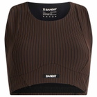 Bandit Women's Variegated Stripe Cadence Longline Bra in Cacao/Bandit Black