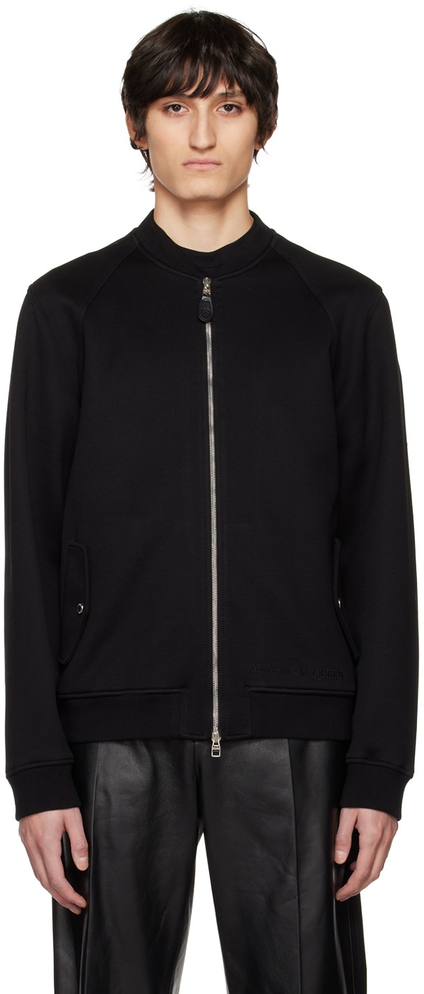 Alexander McQueen Black Embroidered Bomber Alexander McQueen