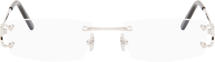 Photo: Cartier Silver Rimless Rectangle Glasses