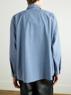 Marni - Embroidered Gingham Woven Shirt - Blue