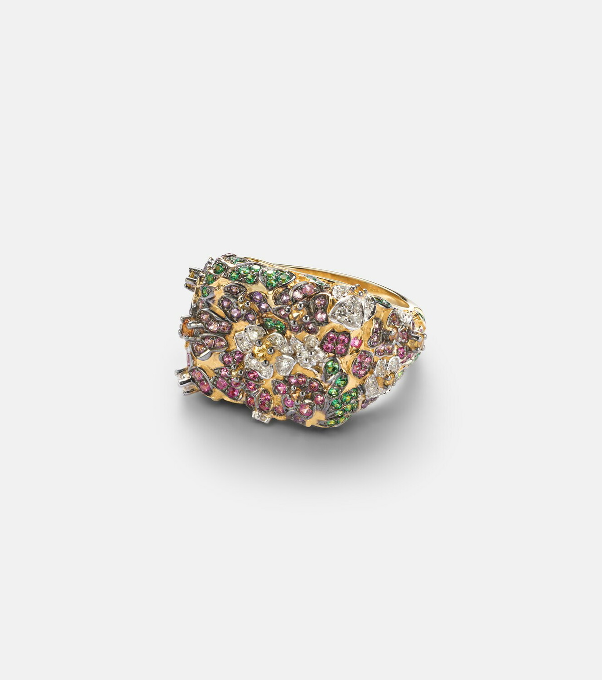 Yvonne Léon Jolie Fleur 9kt gold ring with gemstones