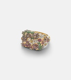 Yvonne Léon Jolie Fleur 9kt gold ring with gemstones