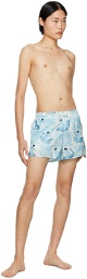 COMMAS Blue Printed Swim Shorts