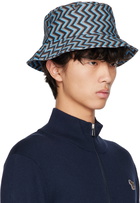 Paul Smith Blue & Brown Zig Zag Bucket Hat