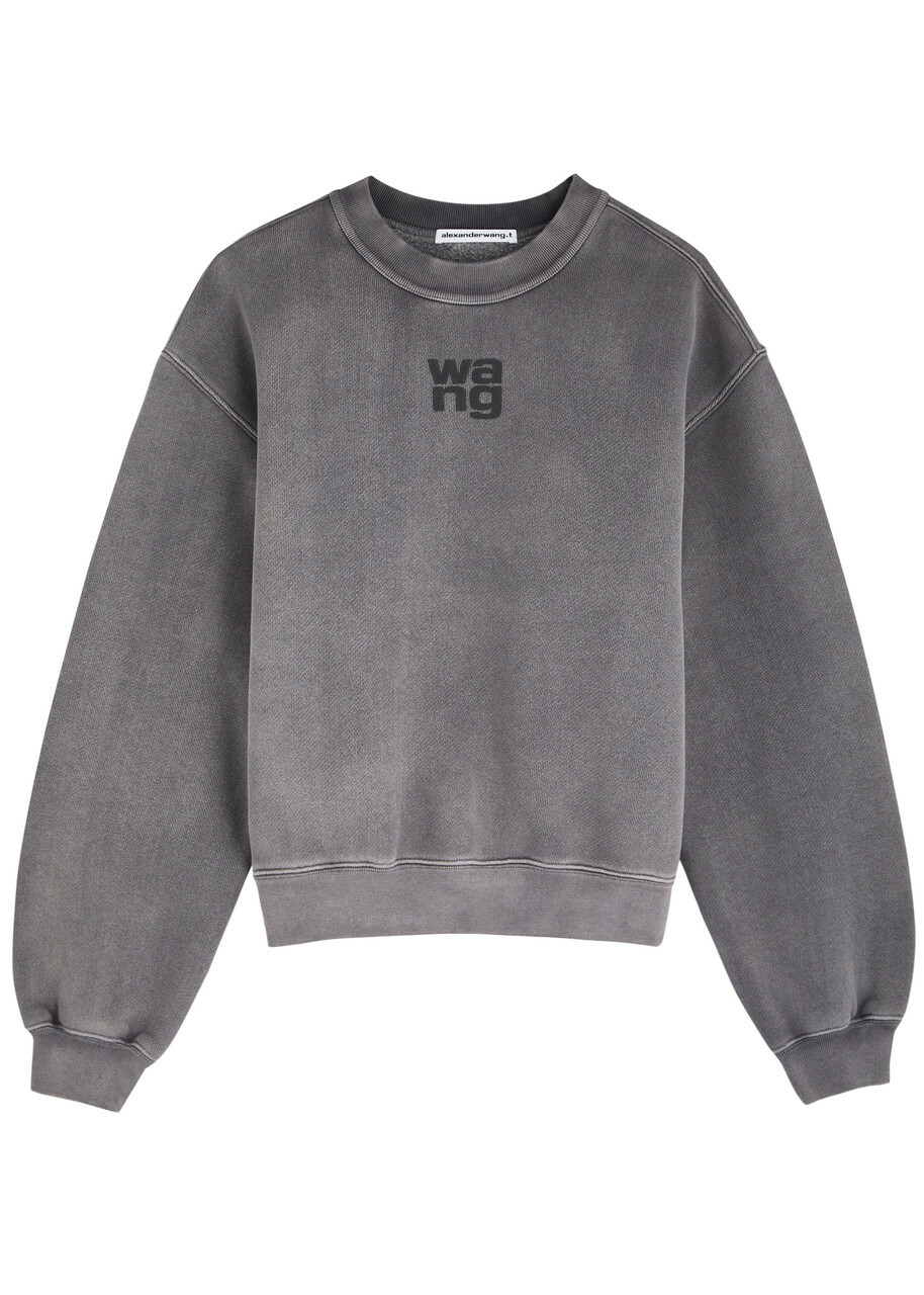 Alexanderwang.t Logo Cotton-blend Sweatshirt Grey