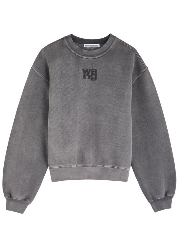 Photo: Alexanderwang.t Logo Cotton-blend Sweatshirt Grey