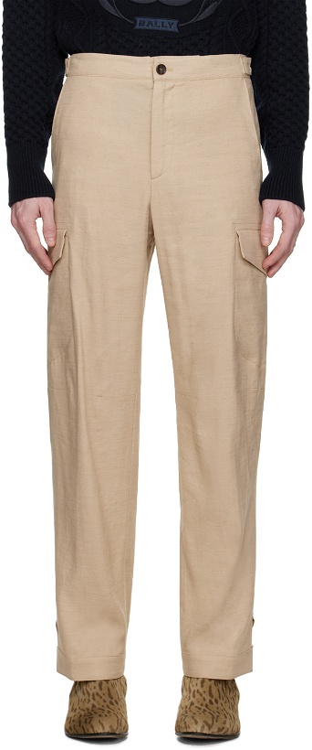Photo: Bally Beige Straight-Fit Cargo Pants