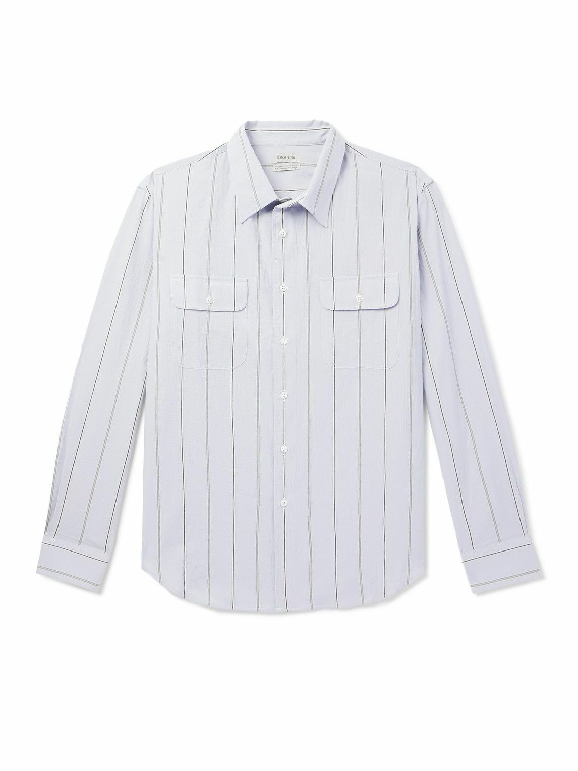 De Bonne Facture - Artist Striped Organic Cotton-Poplin Shirt - Blue
