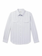 De Bonne Facture - Artist Striped Organic Cotton-Poplin Shirt - Blue
