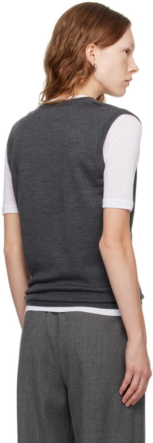 Totême Cable-knit Wool Tank Top in Gray