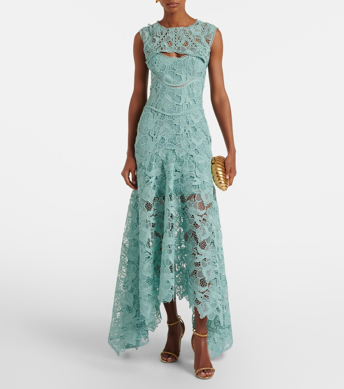 Costarellos Janica silk lace gown