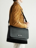 TOM FORD - Suede-Trimmed Full-Grain Leather Messenger Bag