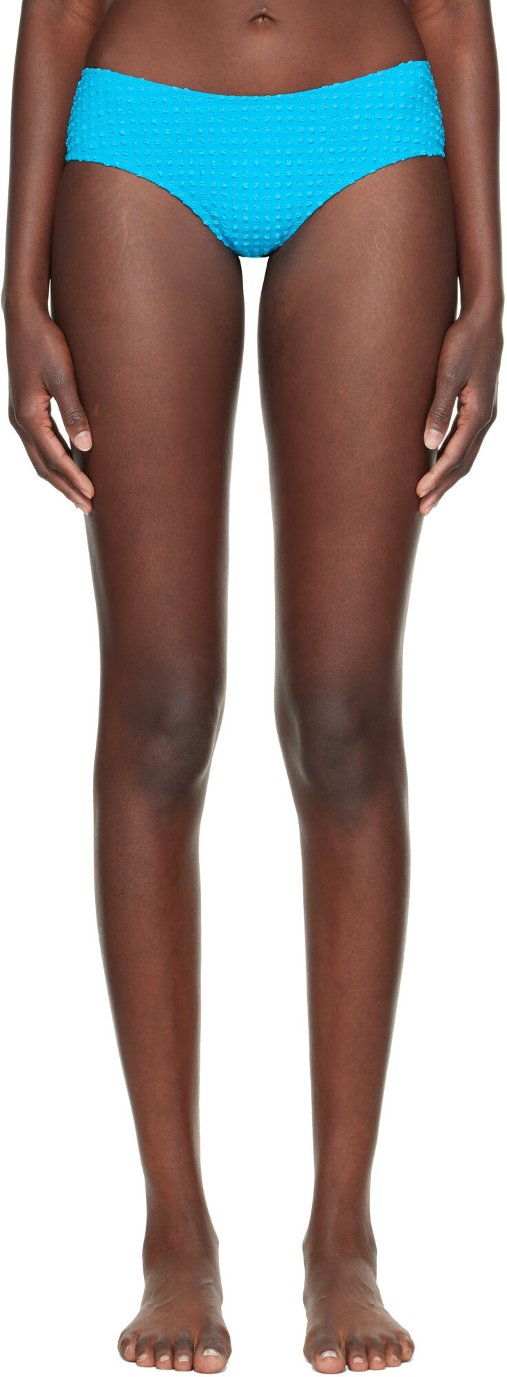 Fruity Booty Blue Seersucker Bikini Bottom