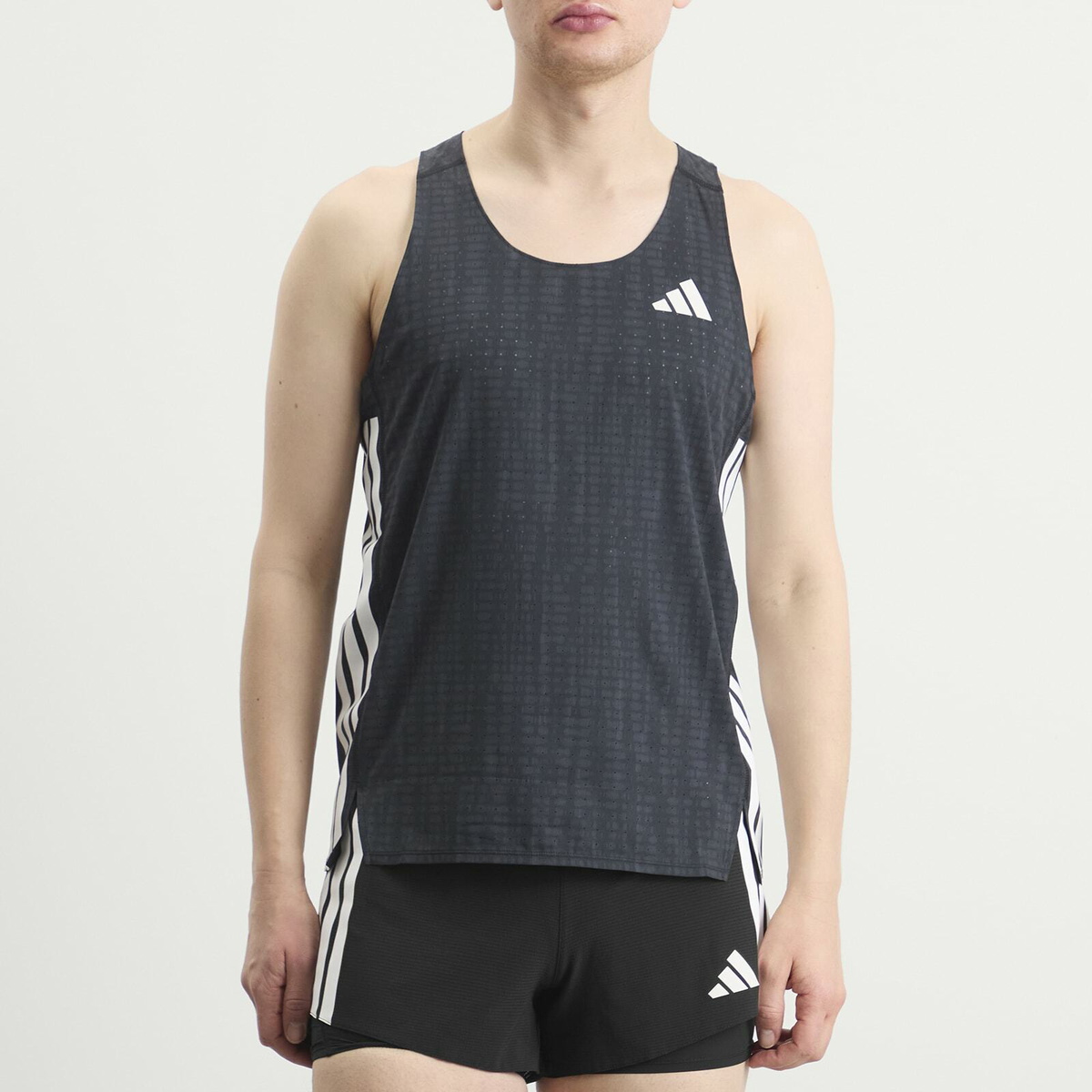Adidas Men's Adizero Singlet Vest in Carbon/Black