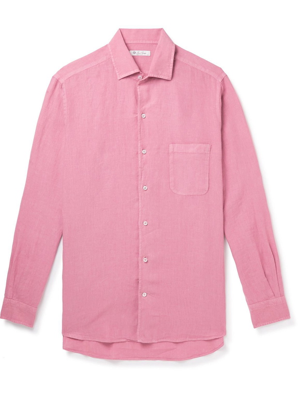 Photo: Loro Piana - Andre Garment-Dyed Linen Shirt - Pink