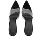 Femme LA Women's Gianni Patent Mule in Kid Suede Black