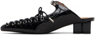 GANNI Black Eyelets Lace-Up Mule Heels