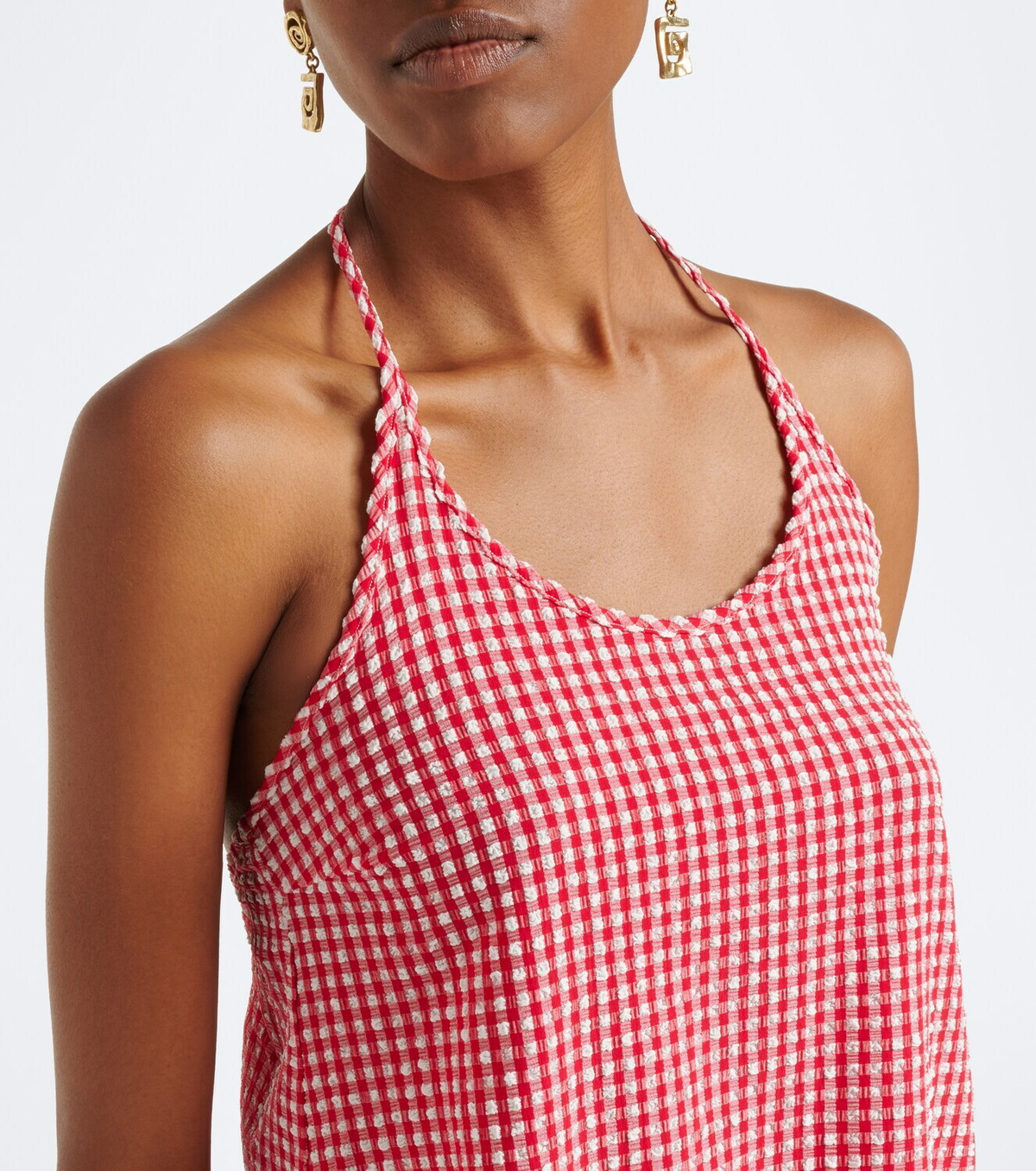 Montce Brooklyn gingham halterneck top